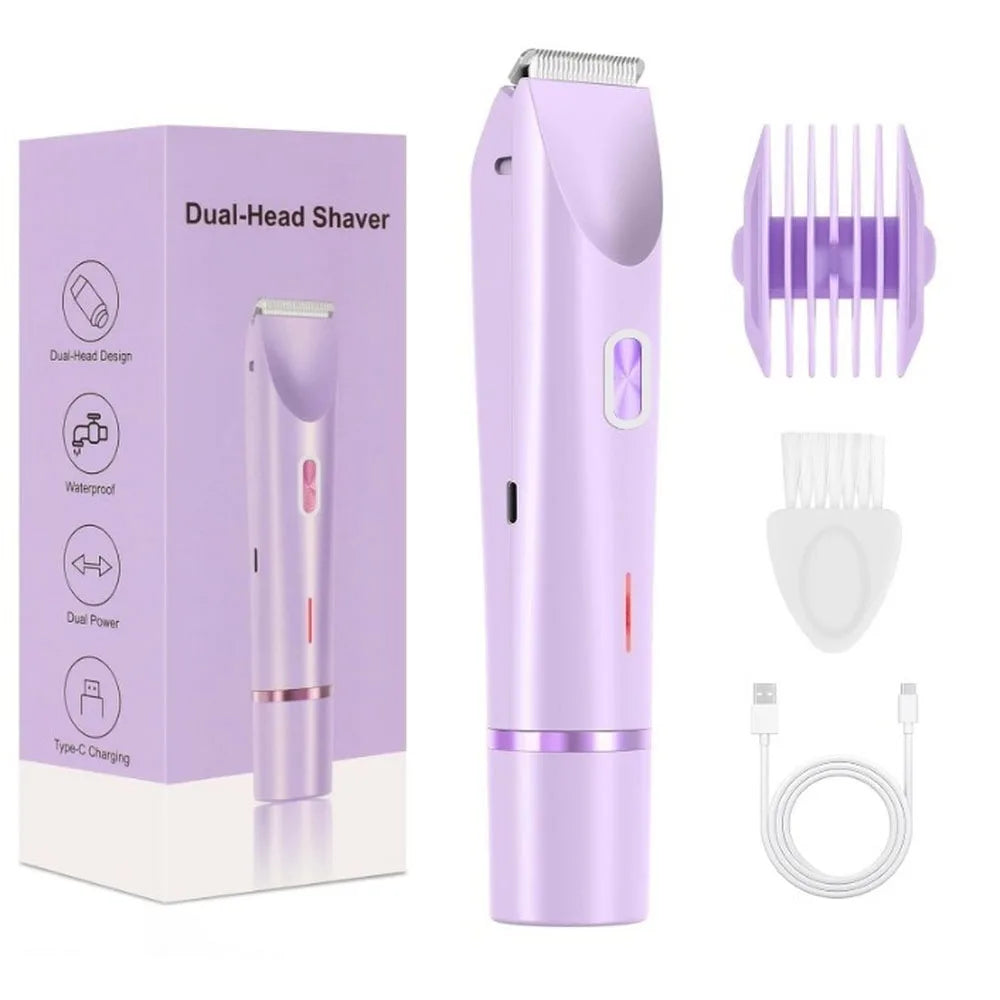 Electric Double-Head Shaver for Women – Body & Bikini Trimmer