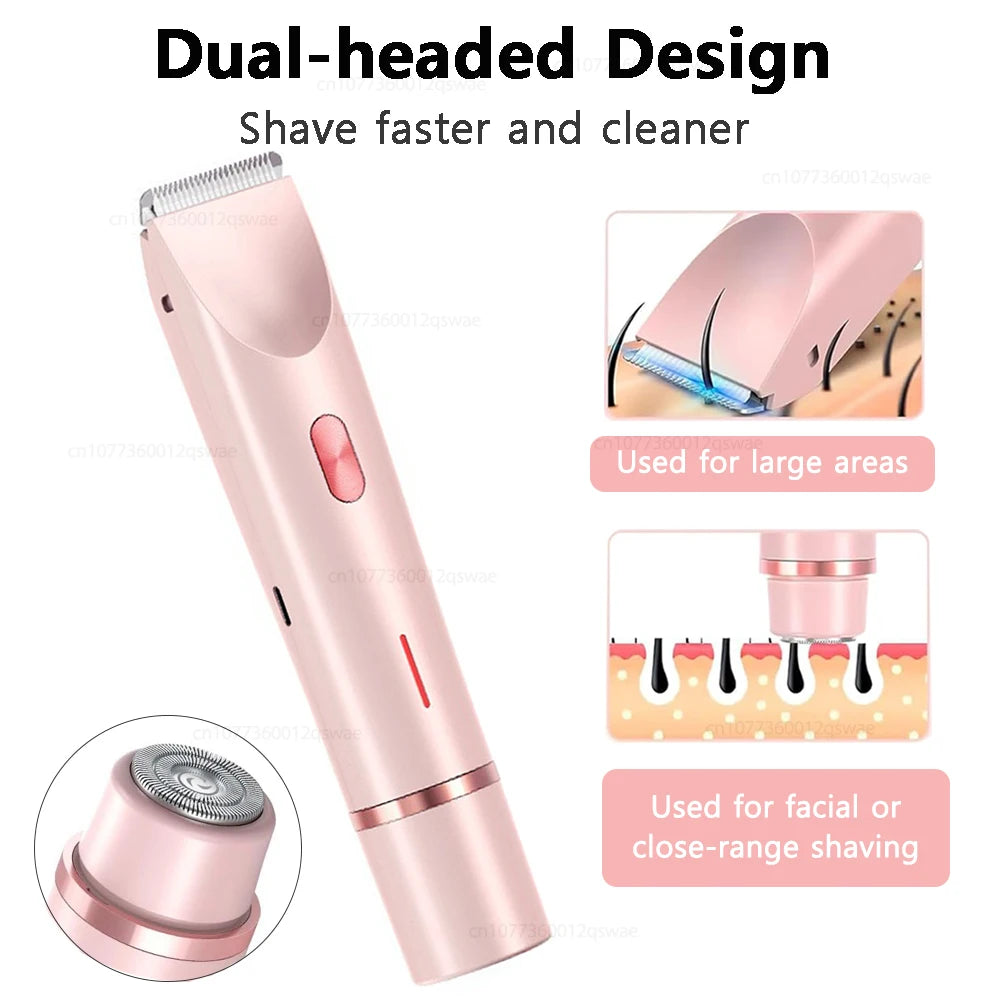 Electric Double-Head Shaver for Women – Body & Bikini Trimmer