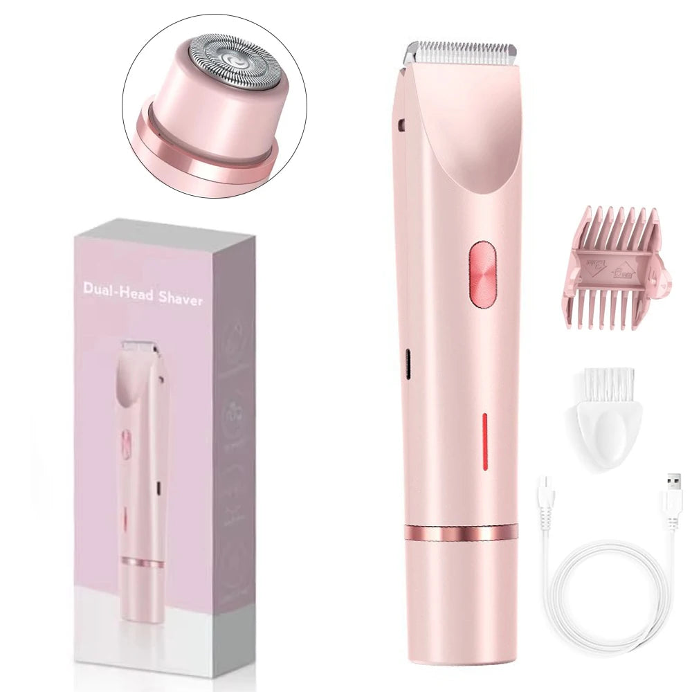 Electric Double-Head Shaver for Women – Body & Bikini Trimmer