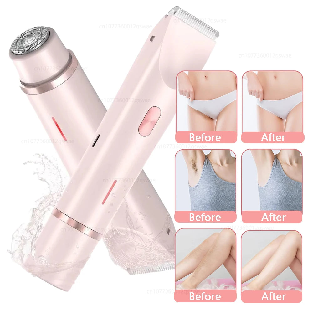 Electric Double-Head Shaver for Women – Body & Bikini Trimmer